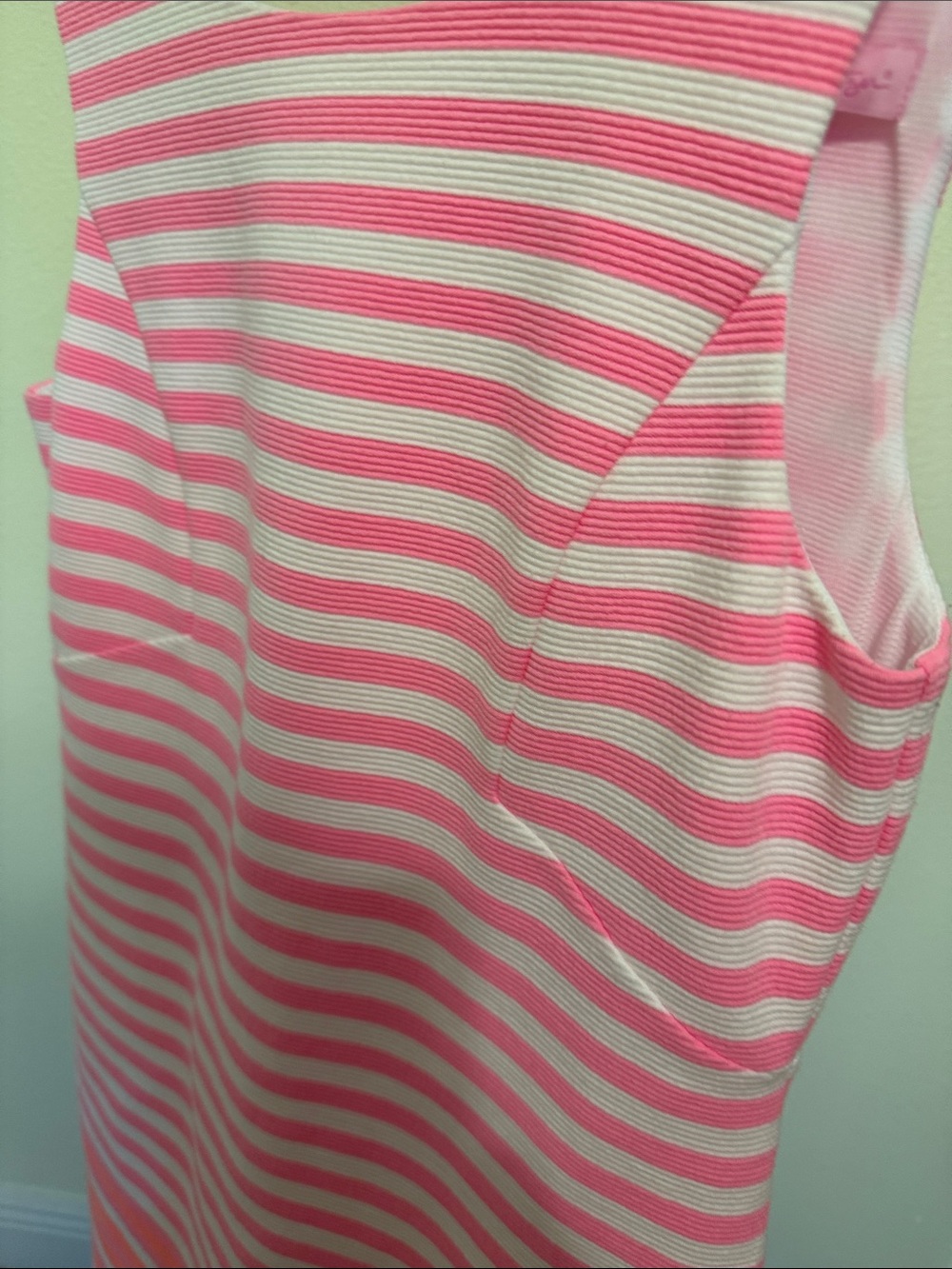 Lilly Pulitzer 💗Sleeveless Pink & White Striped Sheath Dress - Picture 12 of 16